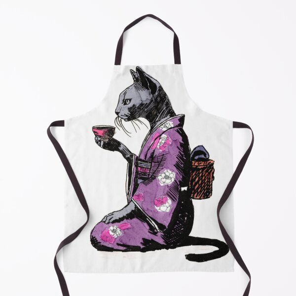 Item preview, Black Cat in Kimono designed and sold by Scribbles & Doodles by Jinx.