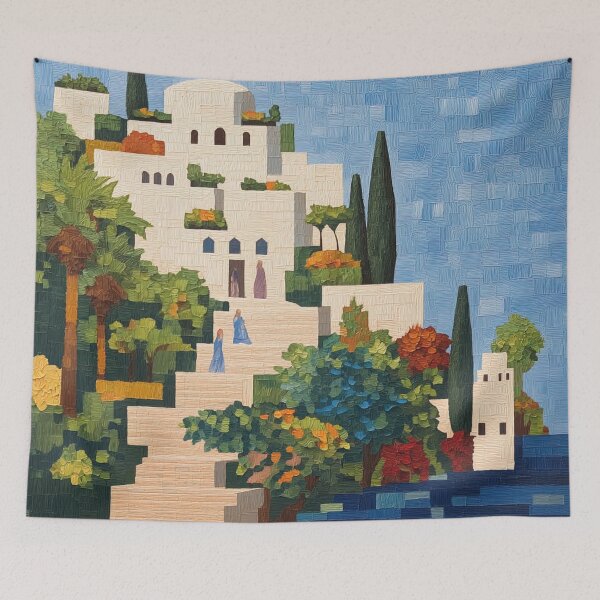 Item preview, Hanging Gardens of Babylon | Post-impressionist painting style designed and sold by ComicsFactory.