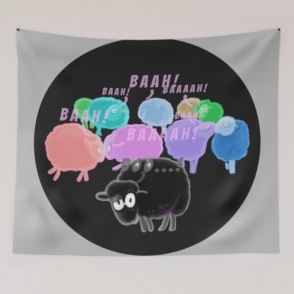 Item preview, Autism & NT sheep, Painting designed and sold by AK-Hevonen.