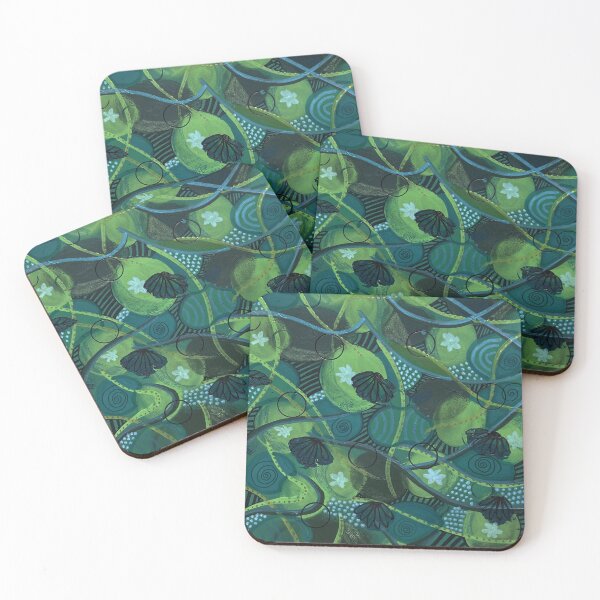 Item preview, Green fabric designed and sold by Guti-nine.