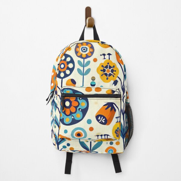 Item preview, Scandinavian Folk Art Bellflower Pattern – Bold Graphic Nordic Floral Repeat by heidiannemorris designed and sold by FOLK ART FUSION by heidiannemorris.
