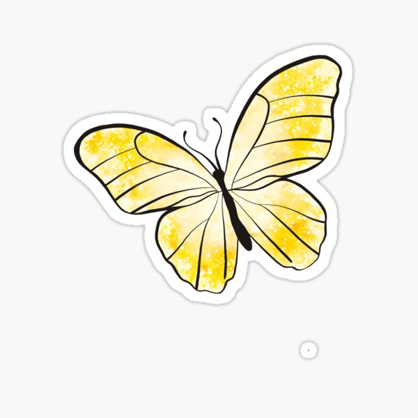 Yellow Butterfly Sticker