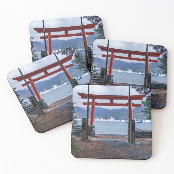 Item preview, Torii Gate to Shinto Shrine on Turquoise Bay Waters designed and sold by Pix4Japan.