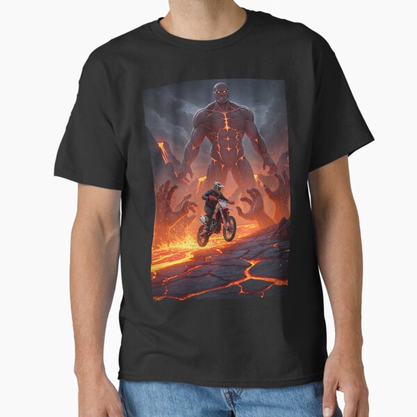Item preview, Inferno Ride: Dirt Biker vs. Lava Titan designed and sold by KoolArtDistrict.
