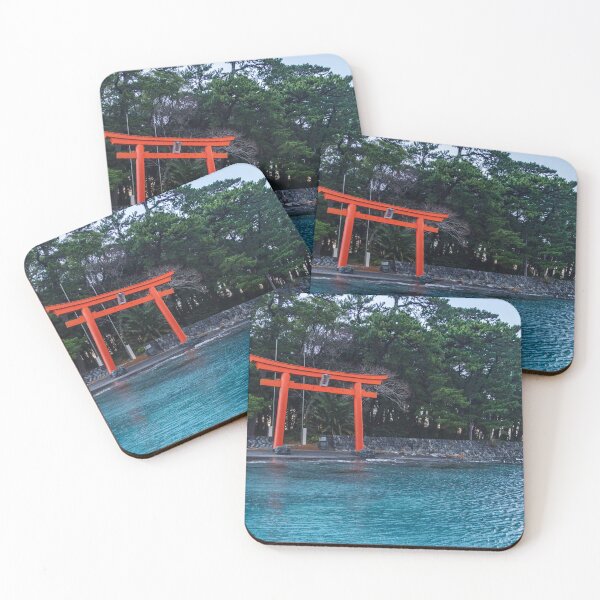 Item preview, Torii Gate to Shinto Shrine on Turquoise Bay Waters designed and sold by Pix4Japan.