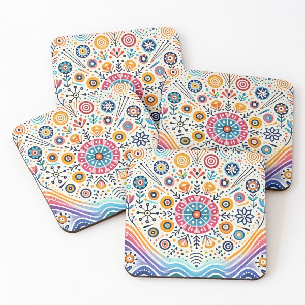 Item preview, Vibrant Folk Art Mandala – Colorful Geometric & Floral Design by heidiannemorris designed and sold by FOLK ART FUSION by heidiannemorris.