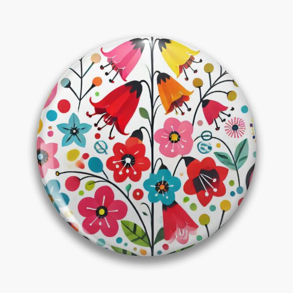 Item preview, Scandinavian Folk Art Bellflowers & Rainbows – Cheerful Nordic Floral Garden by heidiannemorris designed and sold by FOLK ART FUSION by heidiannemorris.