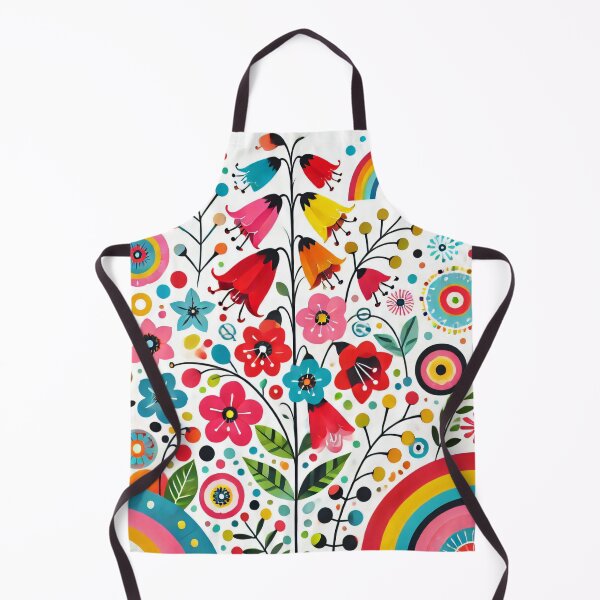 Item preview, Scandinavian Folk Art Bellflowers & Rainbows – Cheerful Nordic Floral Garden by heidiannemorris designed and sold by FOLK ART FUSION by heidiannemorris.
