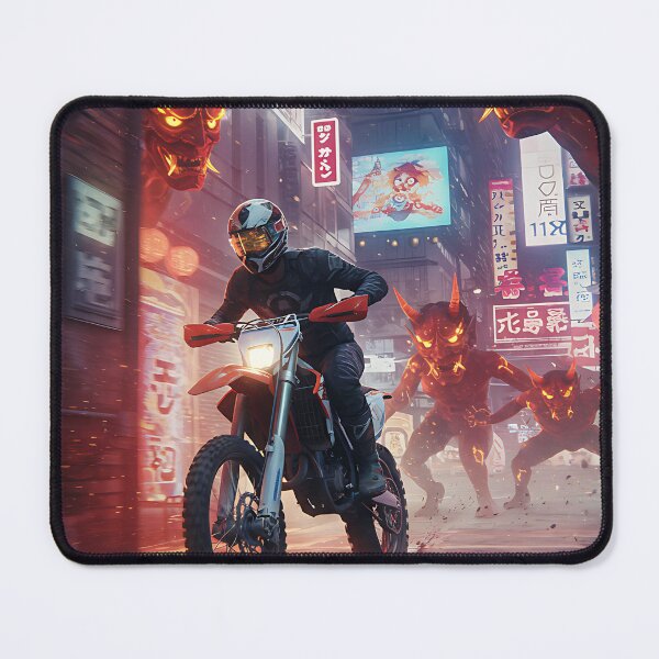 Item preview, Dirt Bike Rider vs. Neon Demons designed and sold by KoolArtDistrict.