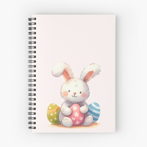 Item preview, Adorable Easter bunny sitting with colorful eggs designed and sold by DaintyDooodles.