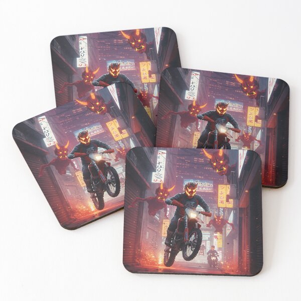 Item preview, Dirt Bike Rider vs. Neon Demons designed and sold by KoolArtDistrict.