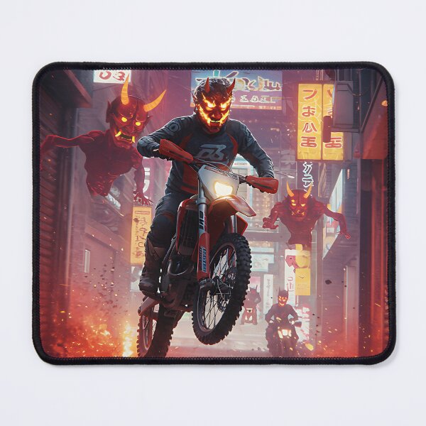 Item preview, Dirt Bike Rider vs. Neon Demons designed and sold by KoolArtDistrict.