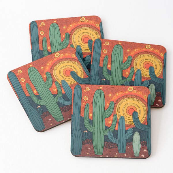 Item preview, Psychedelic Sunset Over Cactus Ridge designed and sold by FabcoDesign.