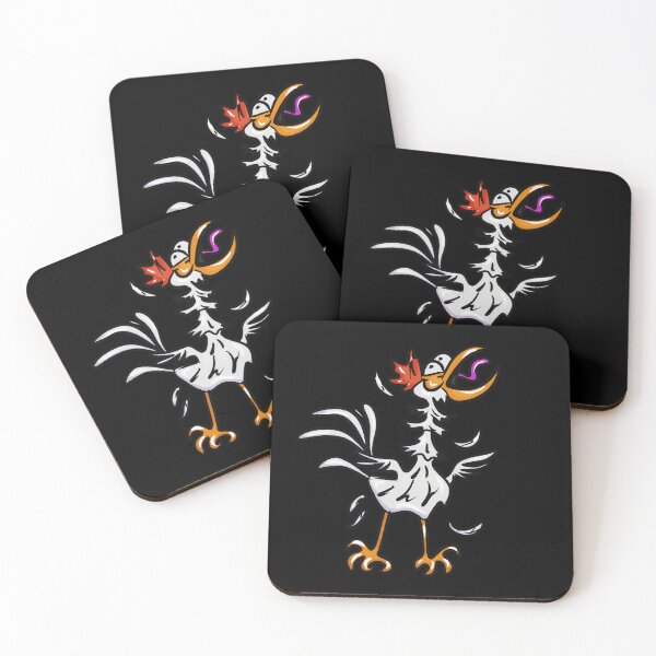 Item preview, Crazy white rooster crowing designed and sold by Joncasmiart.
