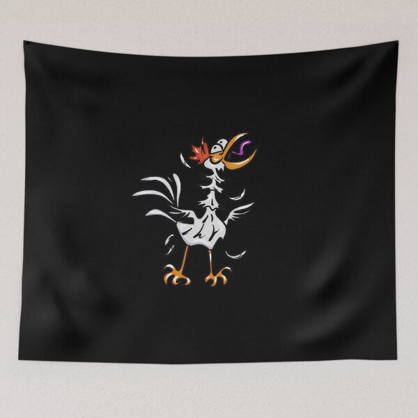 Item preview, Crazy white rooster crowing designed and sold by Joncasmiart.