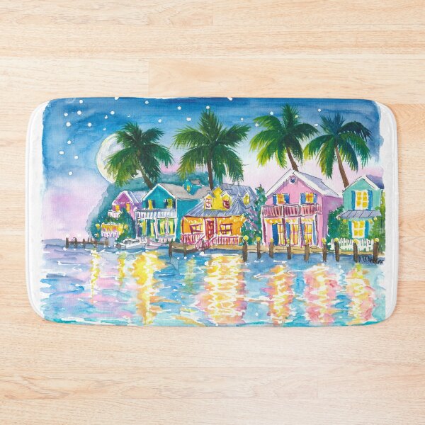 Item preview, Florida Keys Waterfront Houses Shine Bright in the Night designed and sold by artshop77.