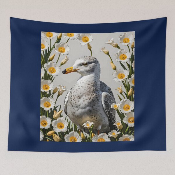 Item preview, A California Gull And Sego Lily Flowers designed and sold by taiche.