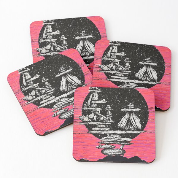 Item preview, Stacked Realms – Cosmic Rock Balance in a Neon Sky Pink designed and sold by We-Open-Minds.