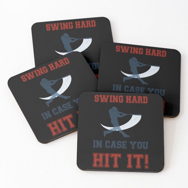 Item preview, Swing Hard Baseball Quote – Funny Sports Player Silhouette Design designed and sold by MONTRIS.