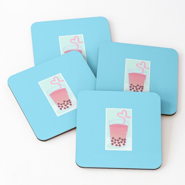 Item preview,  Boba Drink Sticker Blue and Light Pink designed and sold by SimplyPsycho.