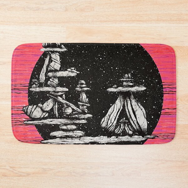 Item preview, Stacked Realms – Cosmic Rock Balance in a Neon Sky Pink designed and sold by We-Open-Minds.