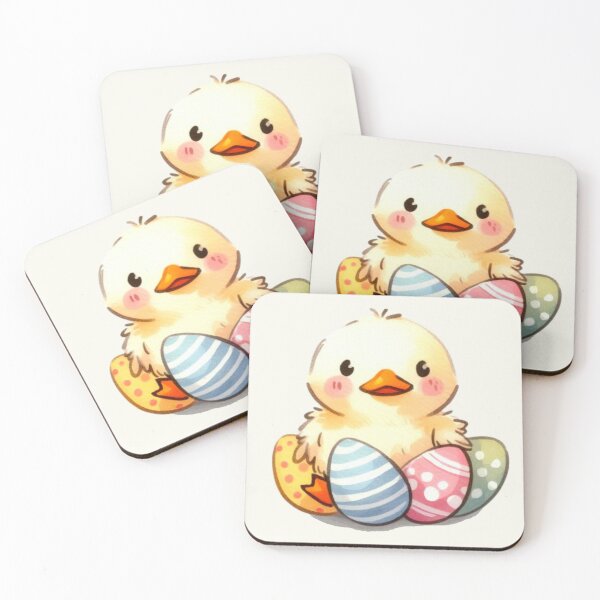 Item preview, Happy Easter ducking sitting with colorful eggs designed and sold by DaintyDooodles.