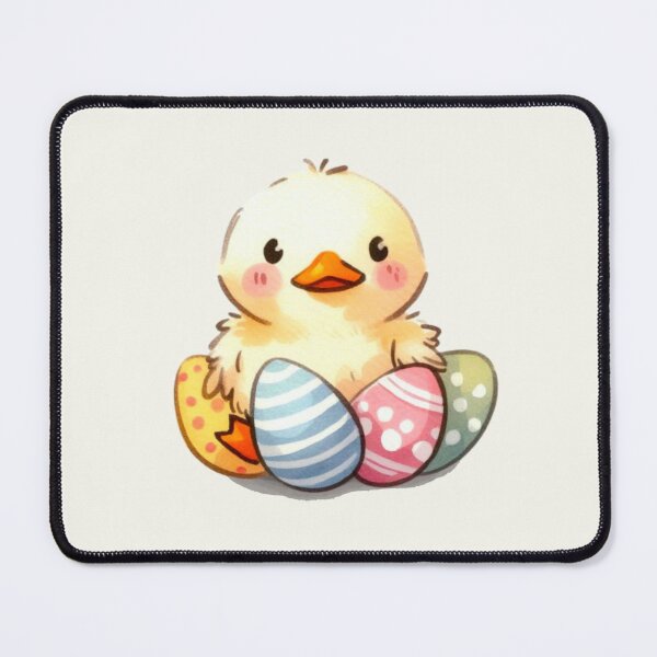 Item preview, Happy Easter ducking sitting with colorful eggs designed and sold by DaintyDooodles.