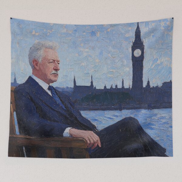 Item preview, Harold Macmillan| Post-impressionist painting style designed and sold by ComicsFactory.
