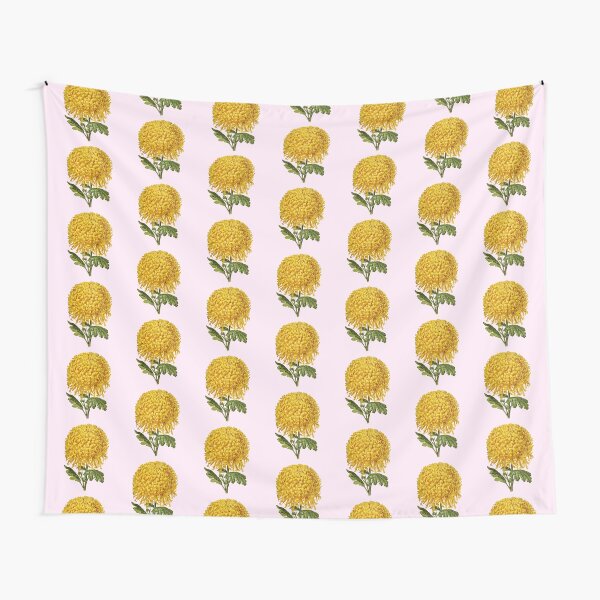 Item preview, Bright Yellow Chrysanthemum Flower On Pink designed and sold by IrisAndIvy.