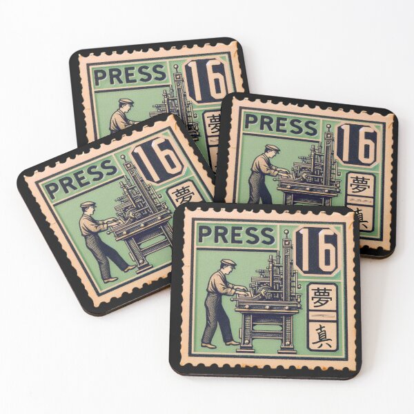 Item preview, Vintage Printing Press Stamp – Retro Industrial Printmaker Design designed and sold by No1RetroStamps.