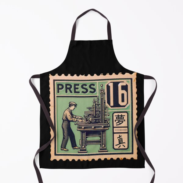 Item preview, Vintage Printing Press Stamp – Retro Industrial Printmaker Design designed and sold by No1RetroStamps.