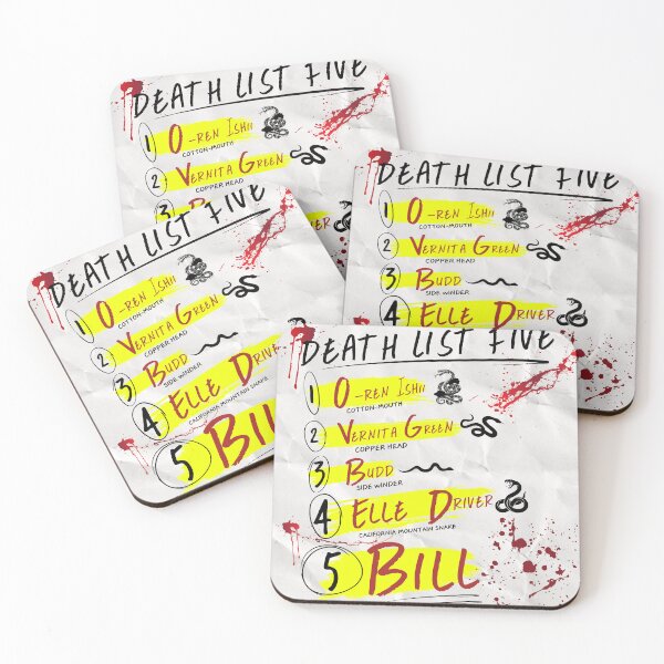 Item preview, Kill Bill Death List Five designed and sold by Nacho Average Designs.