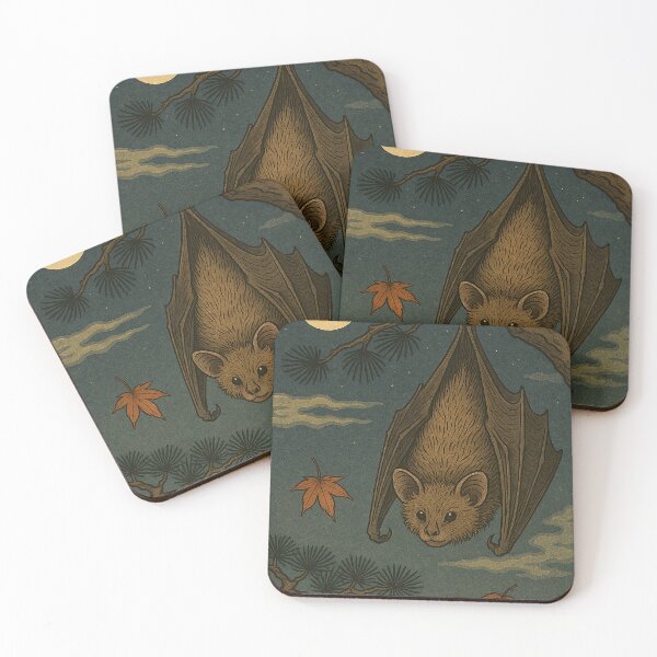 Item preview, Bat in Moonlight – Japanese Woodblock Style designed and sold by TidalEchoes.