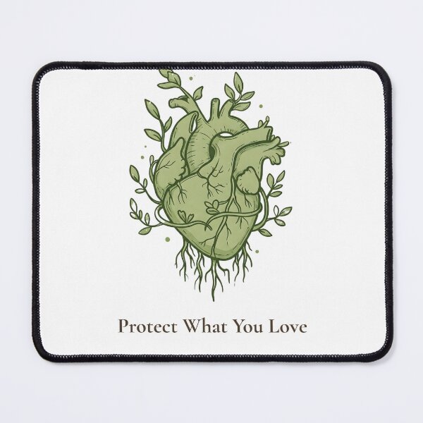 Item preview, Protect What You Love – Botanical Heart Illustration designed and sold by KindByNature.
