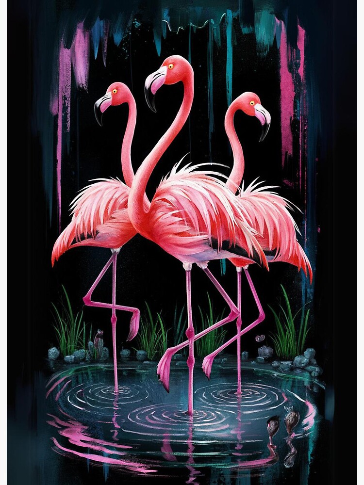 Thumbnail 2 of 2, Art Board Print, Flamingos designed and sold by Patricks-Art.