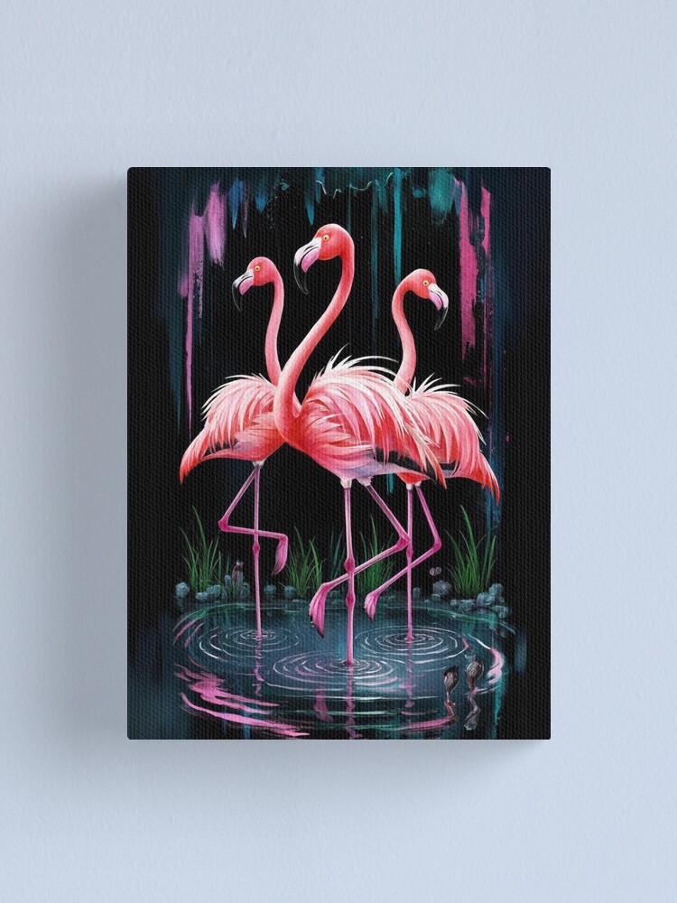 Thumbnail 1 of 3, Canvas Print, Flamingos designed and sold by Patricks-Art.