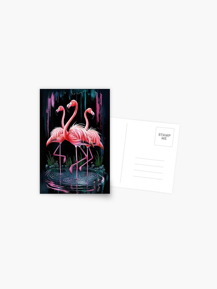 Thumbnail 1 of 2, Postcard, Flamingos designed and sold by Patricks-Art.