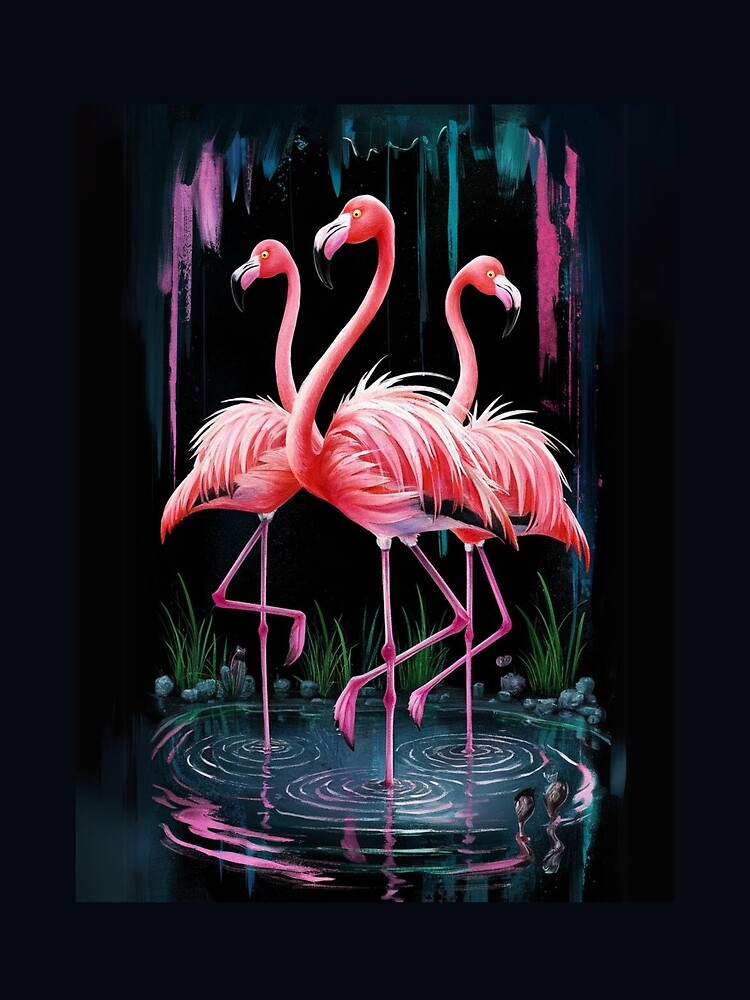 Thumbnail 5 of 5, Graphic T-Shirt, Flamingos designed and sold by Patricks-Art.
