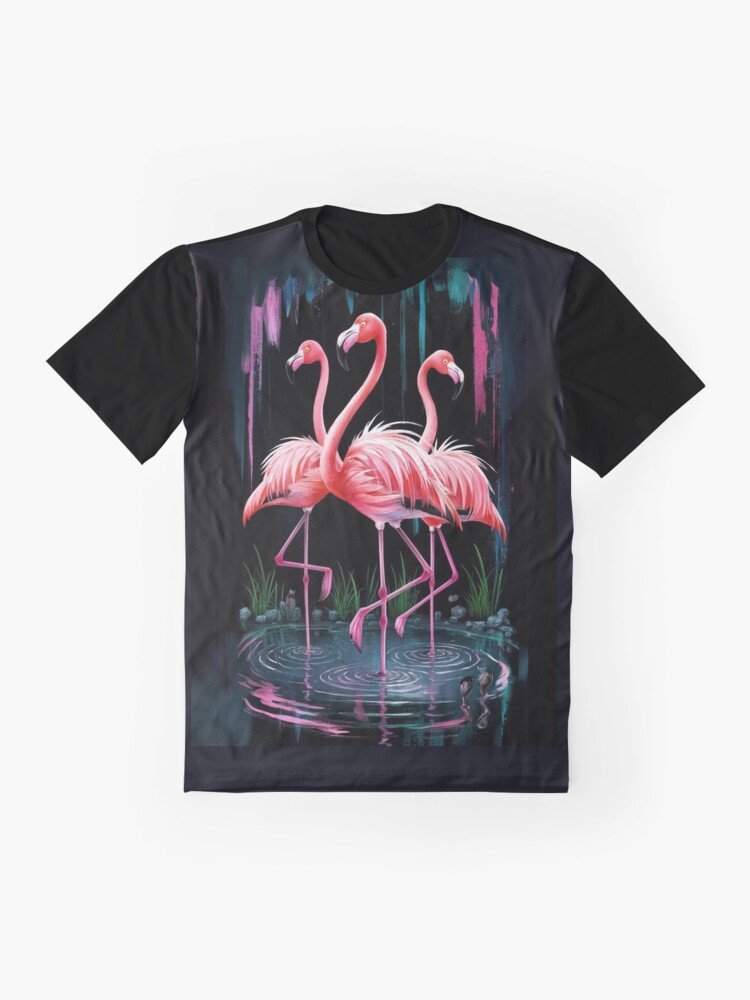 Thumbnail 4 of 5, Graphic T-Shirt, Flamingos designed and sold by Patricks-Art.