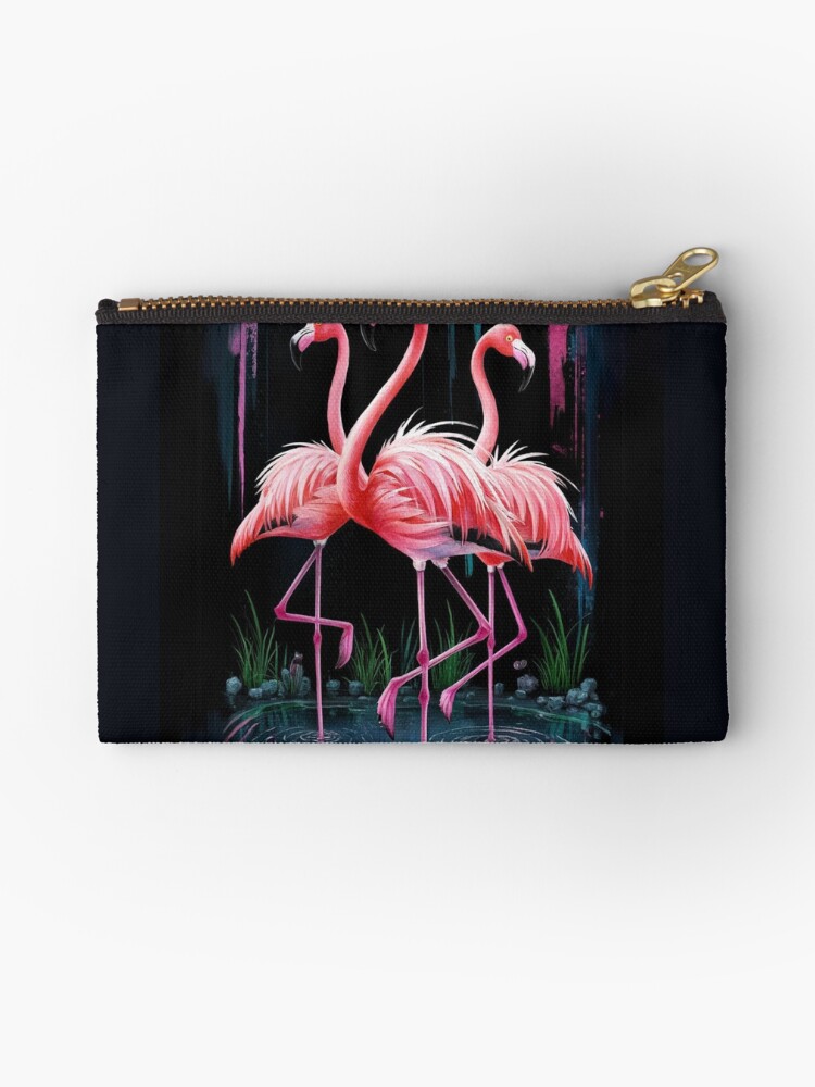 Thumbnail 1 of 4, Zipper Pouch, Flamingos designed and sold by Patricks-Art.