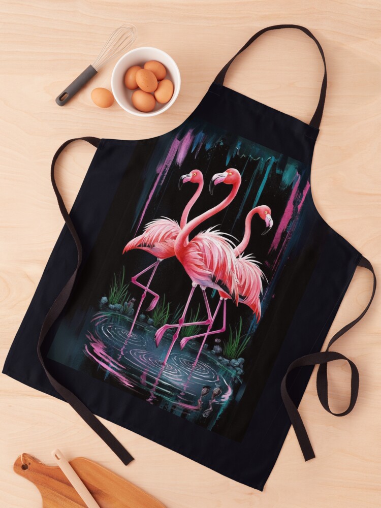 Thumbnail 1 of 6, Apron, Flamingos designed and sold by Patricks-Art.