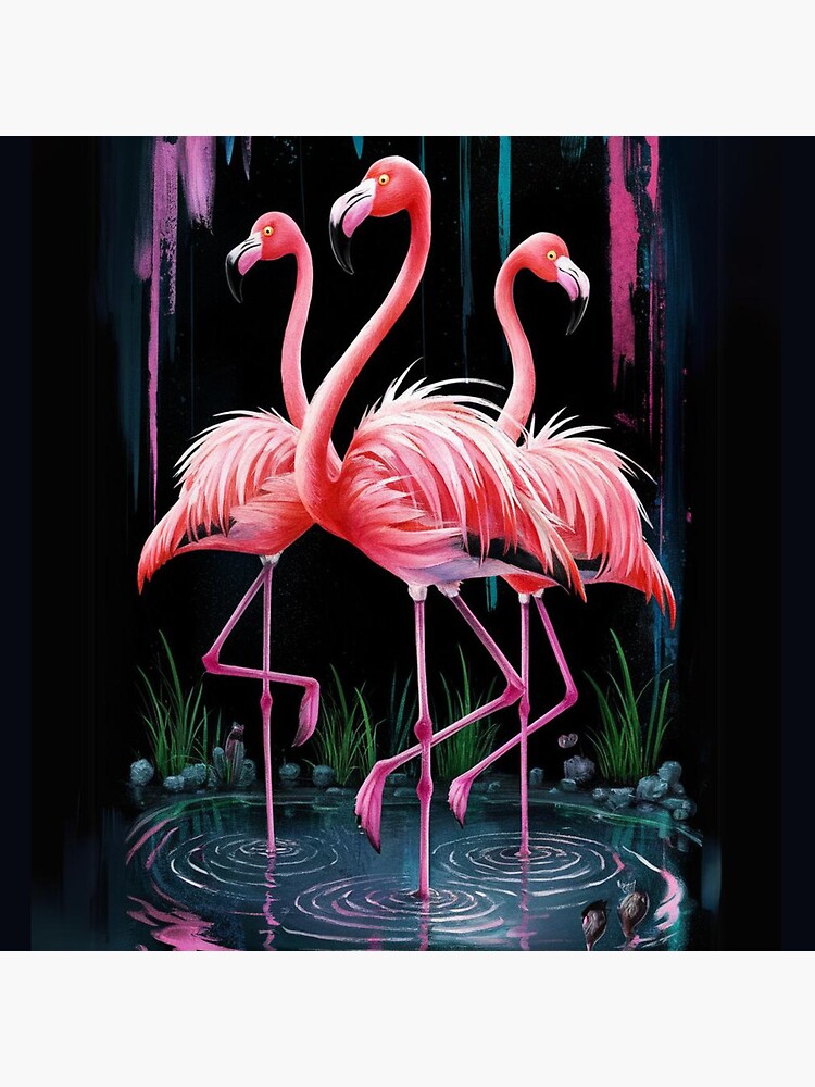 Thumbnail 4 of 4, Clock, Flamingos designed and sold by Patricks-Art.
