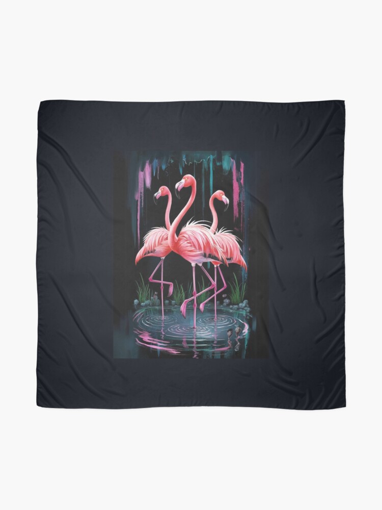 Thumbnail 2 of 3, Scarf, Flamingos designed and sold by Patricks-Art.
