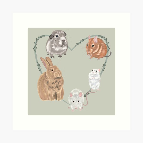 Vista previa del artículo con la obra «Corazón de mascotas pequeñas», diseñado y vendido por BlossomandIvy.