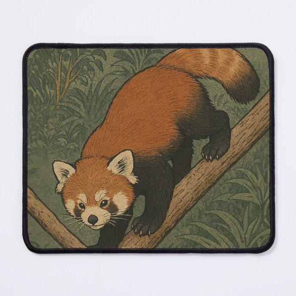 Item preview, Red Panda in the Forest – Japanese Woodblock Style Animal Art designed and sold by TidalEchoes.