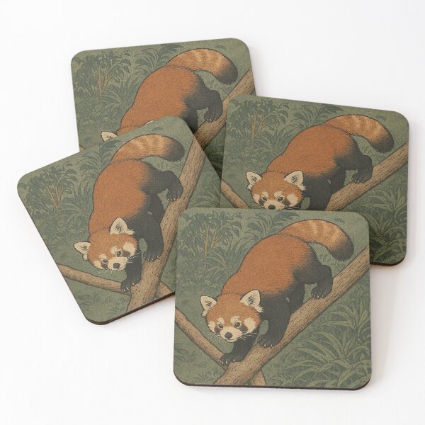 Item preview, Red Panda in the Forest – Japanese Woodblock Style Animal Art designed and sold by TidalEchoes.
