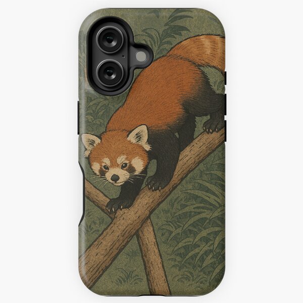 Item preview, Red Panda in the Forest – Japanese Woodblock Style Animal Art designed and sold by TidalEchoes.