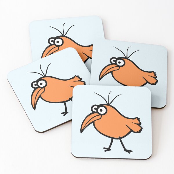 Item preview, Bird looks cute funny stupid weird confused comic designed and sold by shirt-o-mat.