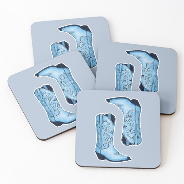 Item preview, Coastal Cowgirl Blue Boots designed and sold by Stickers by @molllyclare.