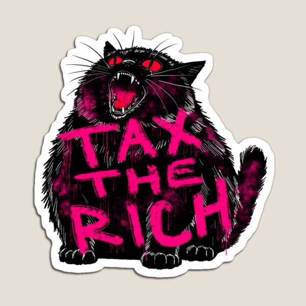Aperçu de l'œuvre Taxer les riches Chonky Cat créée et vendue par KilkennyCat Art.